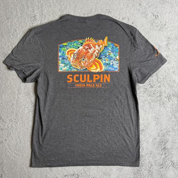 Ballast Point Brewing Shirt Adult M Tee IPA Sculpin India Pale Ale Merch Gray - Picture 1 of 5